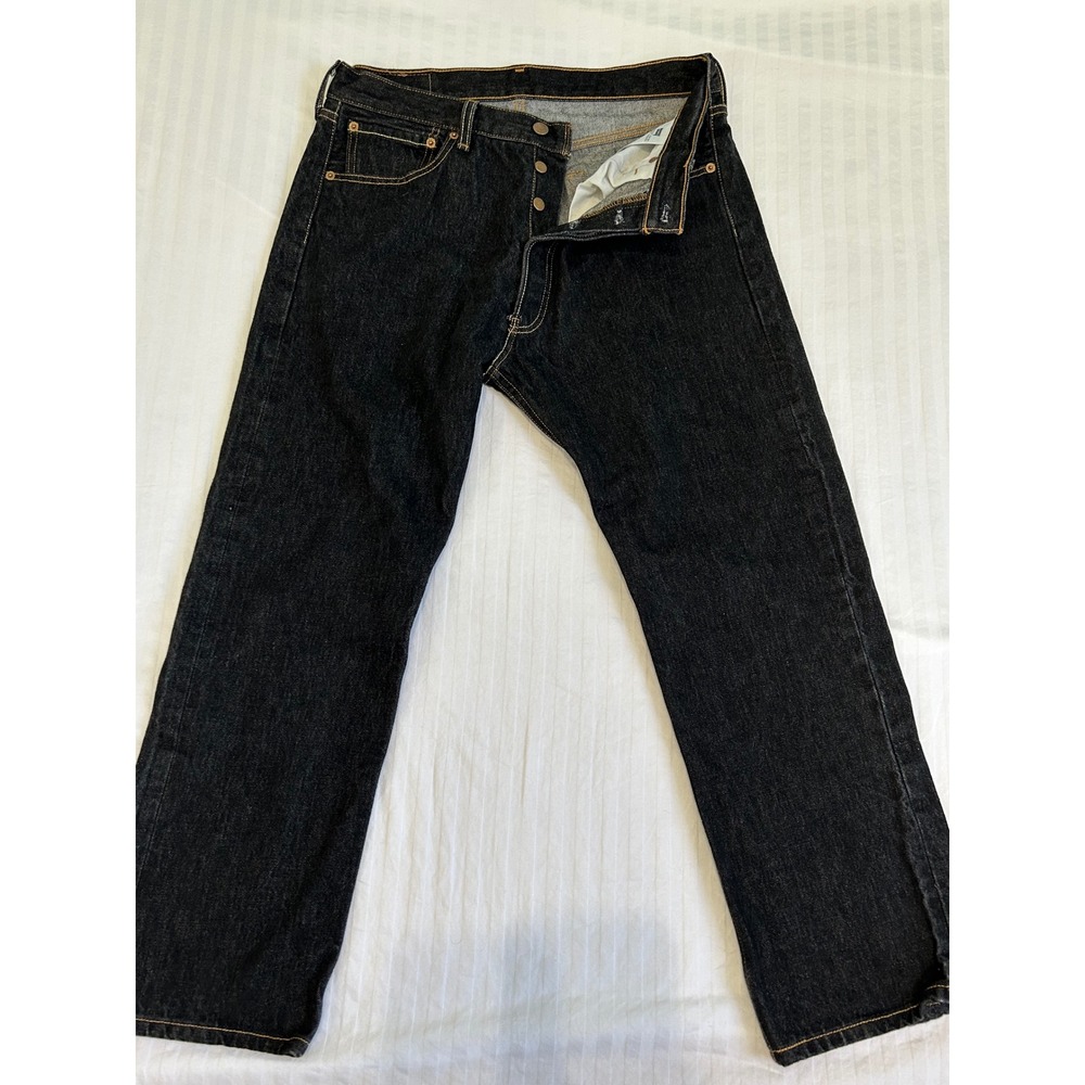 Levis 501 Original Fit Jeans Mens 34x30 Dark Indigo Straight Leg Button Fly XX